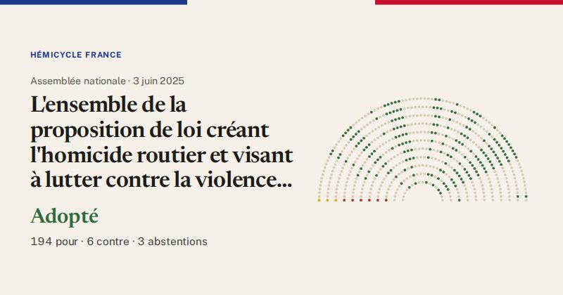 Hémicycle : répartition des votes siège par siège