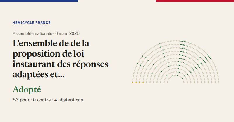 Hémicycle : répartition des votes siège par siège
